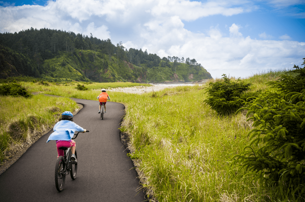 Riding bikes on the Discovery Trail