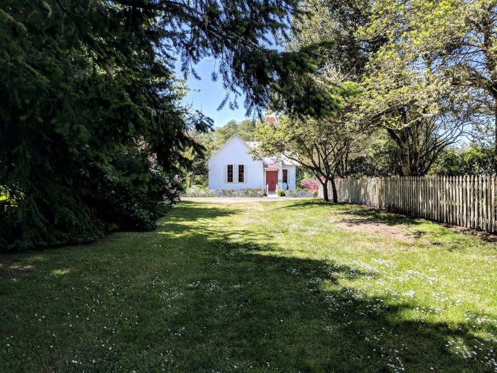 Oysterville church at the end of Clay Street