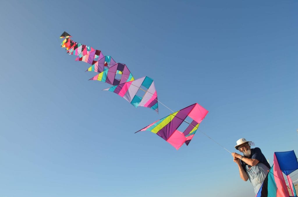 Man flying a kite