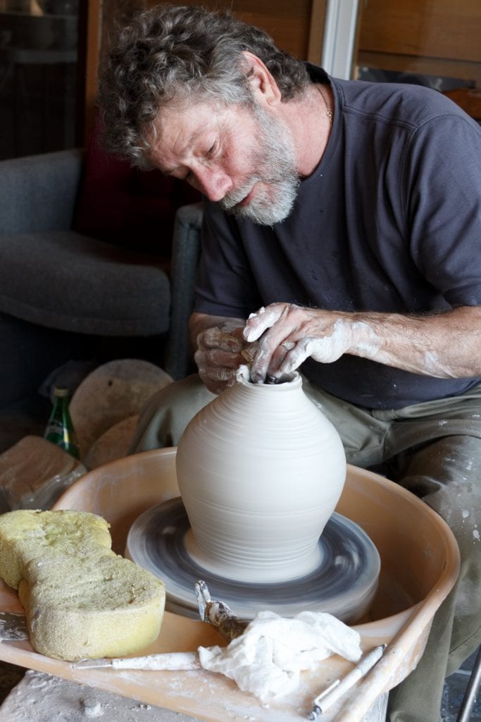 David Campiche works in his studio